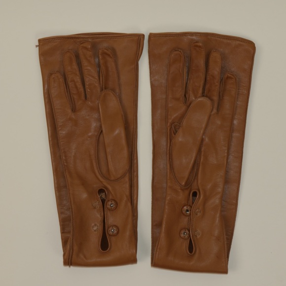 ‼️SALE‼️Prada Tan Over the Elbow Brown Cognac Leather Long Gloves - Picture 7 of 10